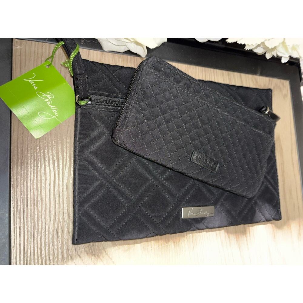 Vera Bradley Classic Black Wallet And Wristlet